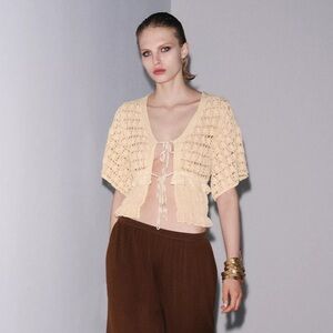 ZARA COMBINED KNIT JACKET